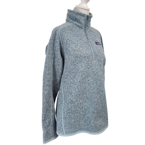 EUC Patagonia Tubular Blue Sweater Quarter Zip Fleece Popover Jacket Size Large - Picture 5 of 11